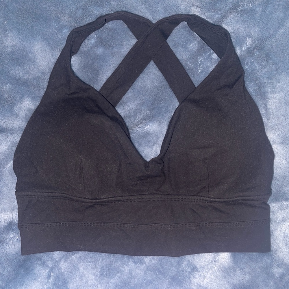BuffBunny Black Cross-Back Sports Bra